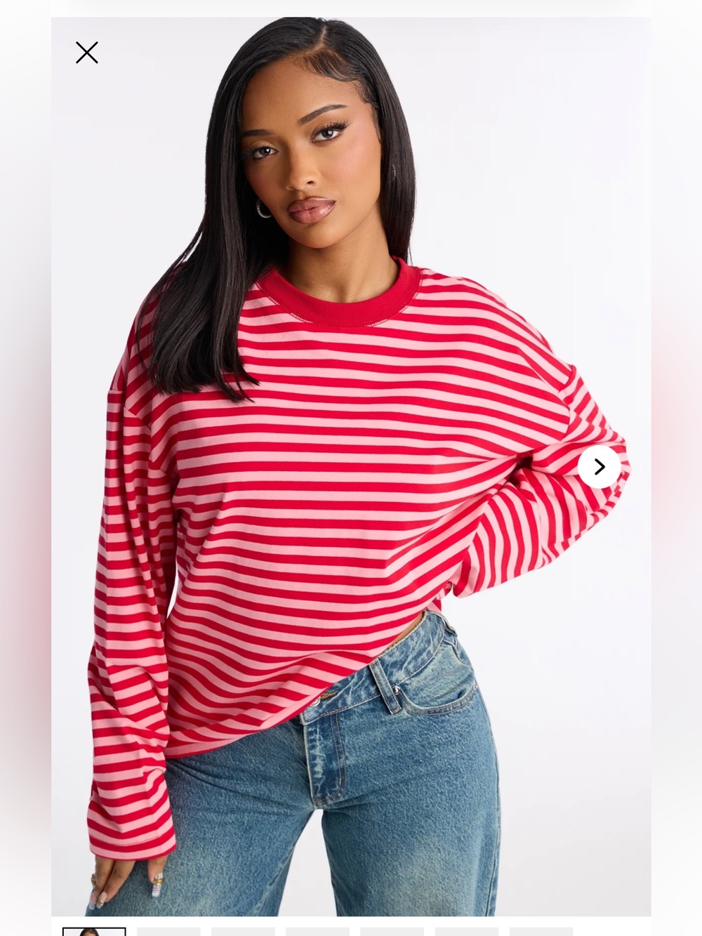 Stripped oversized long sleeve t-shirt